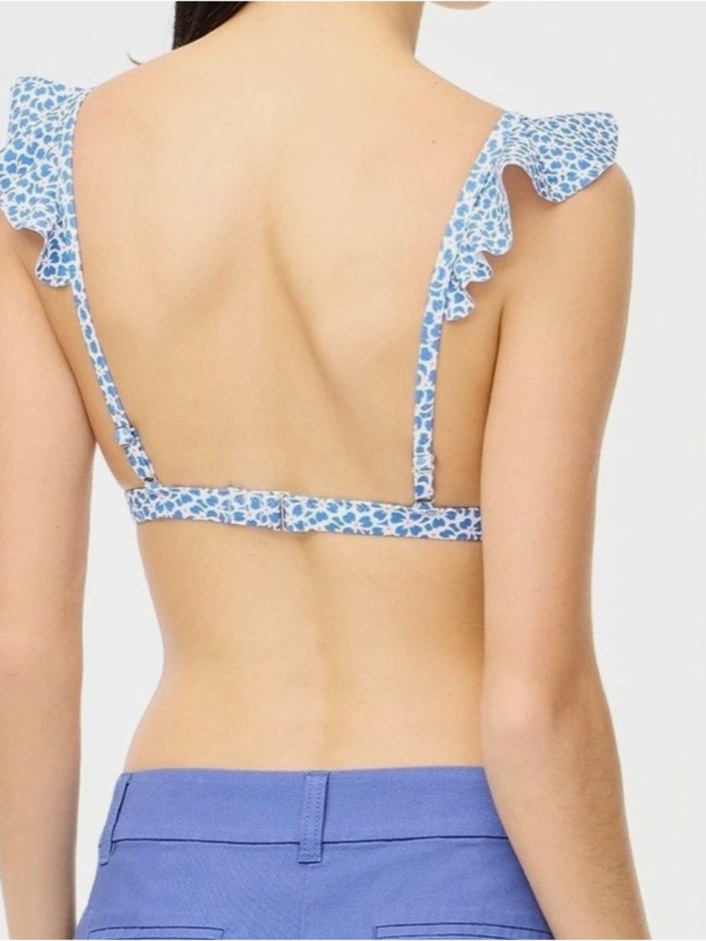 J Crew Floral Ruffle Strap Bikini Top - Picture 2 of 5